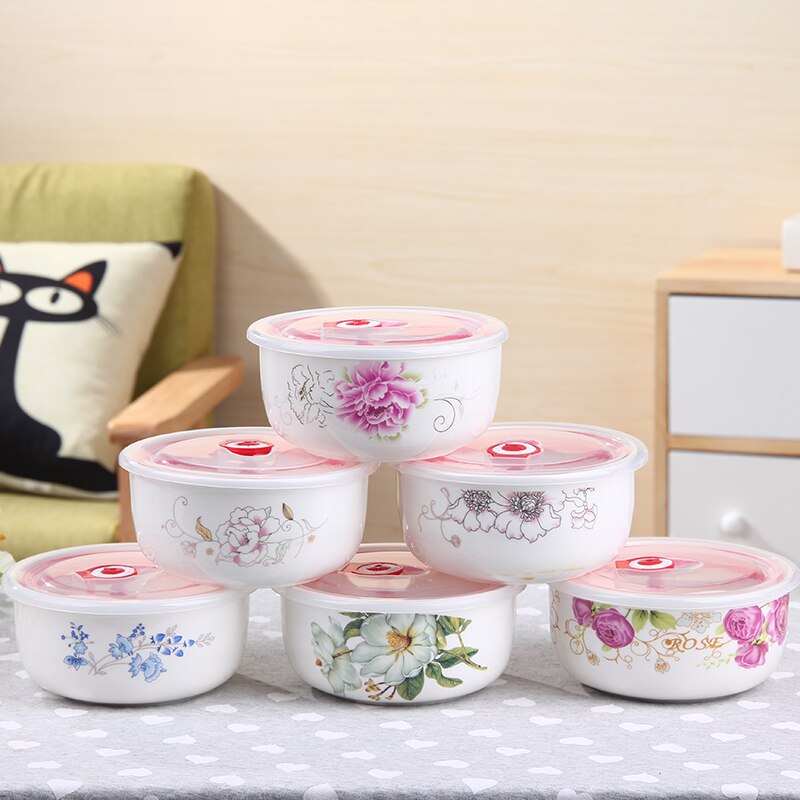 Knochen China Mikrowelle Schüssel Studenten sofortig-nudeln Schüssel 750 ML Abdichtung lunchbox