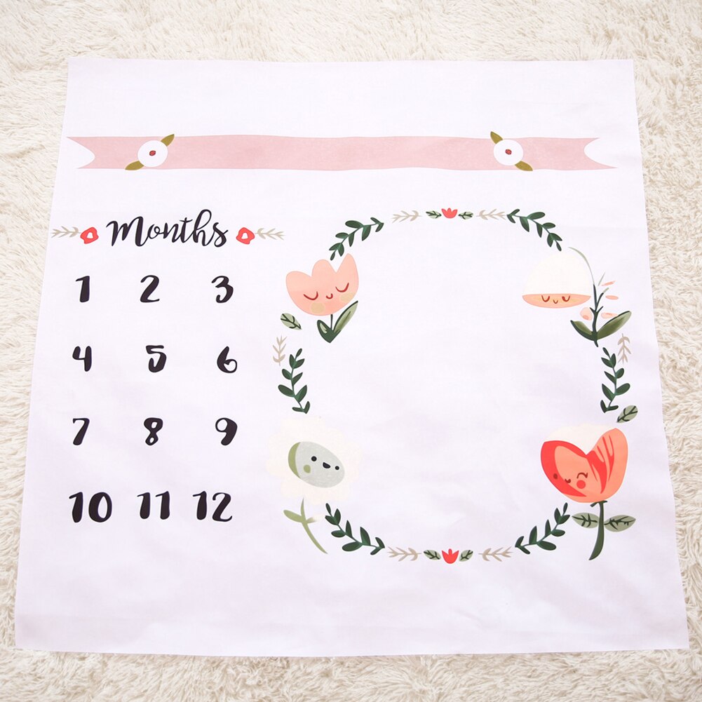 Monthly Milestone Infant Baby Props Photography Grows Memories Blanket Background