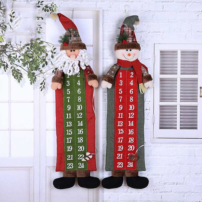 Kerst Kalender Santa Sneeuwpop 3D Pop Decals Advent Kalender Kerst Countdown Kalender Kerst Decoraties Voor Huis