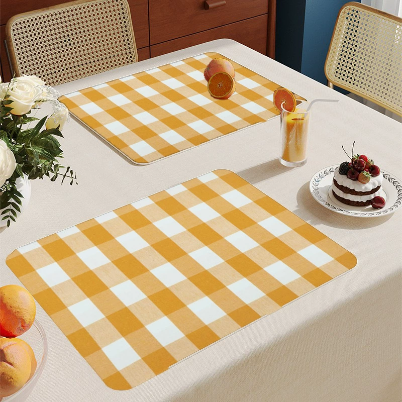 Placemats Set of 4 Woven Vinyl Plastic 12X18 inch Place Mats Non-Slip Heat Resistant Washable Easy Clean Table Mats: black