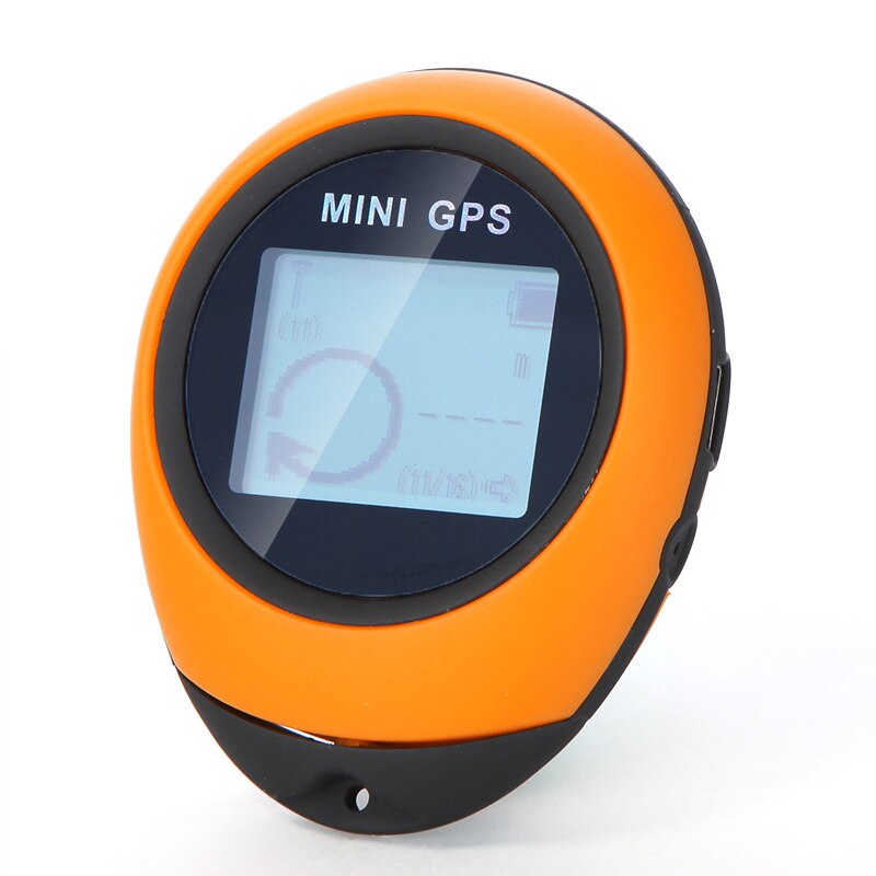 Portablemini gps nøglering håndholdt navigation usb genopladelig locator tracker med kompas til udendørs rejse klatring: Gul