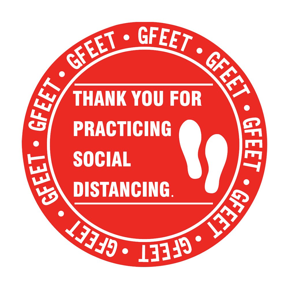 Social Distancing Floor Decal Safety Distance Signs Marker Ground Stickers Foot Distance Anti-Slip Commercial Grade: 5PCS B