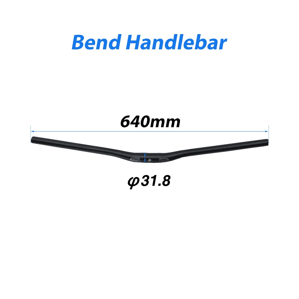 UNO Bicycle Handlebar MTB Bike Handlebar 640/680/720/740/760/780/800mm Alu Handlebar For Bicycle Rise Flat Bar Bycicle Parts: 31.8x640mm bent bar