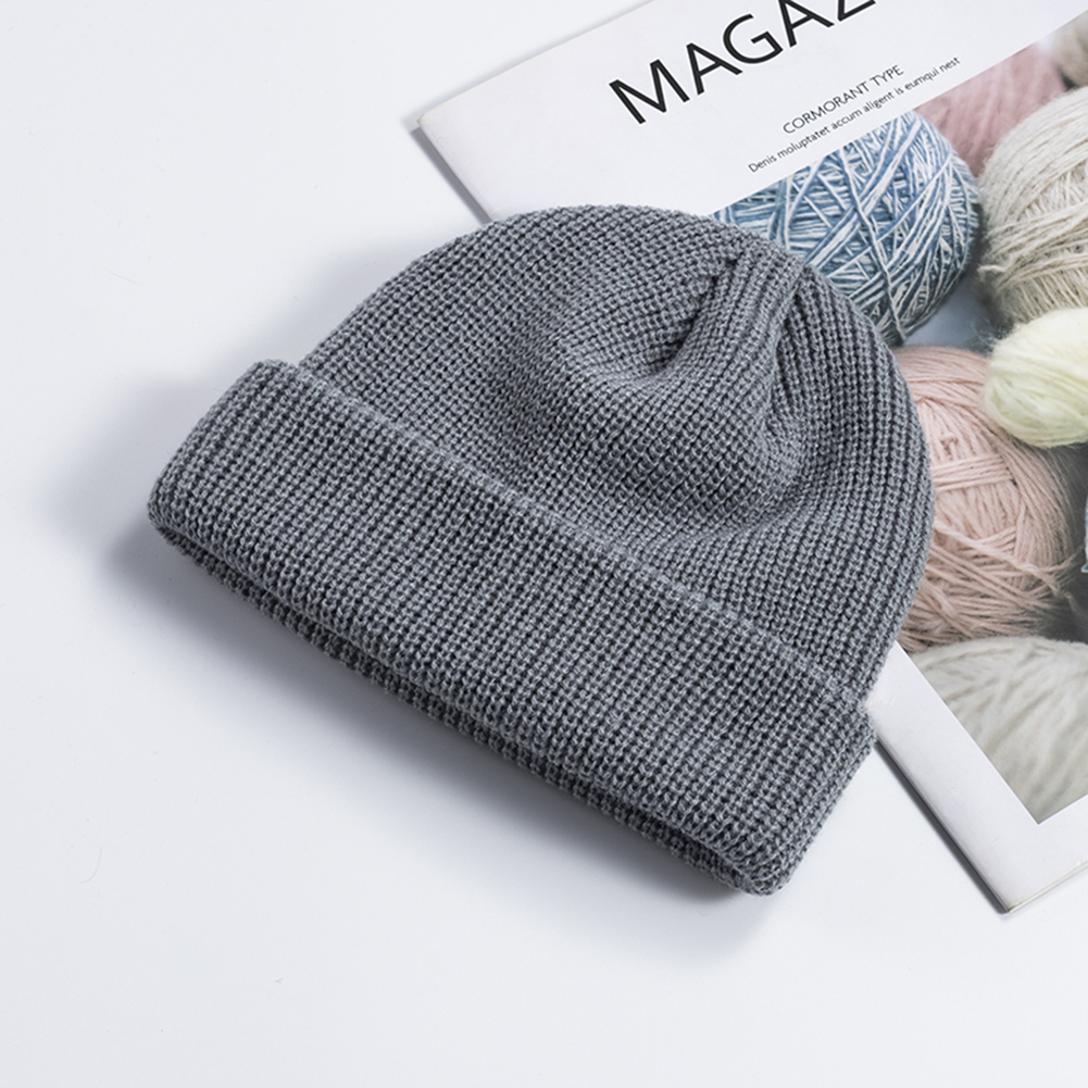 Hip Hop Beanie Knitted Hat Men Skullcap Women Winter Warm Brimless Baggy Melon Cap Cuff Docker Fisherman Beanies Hats