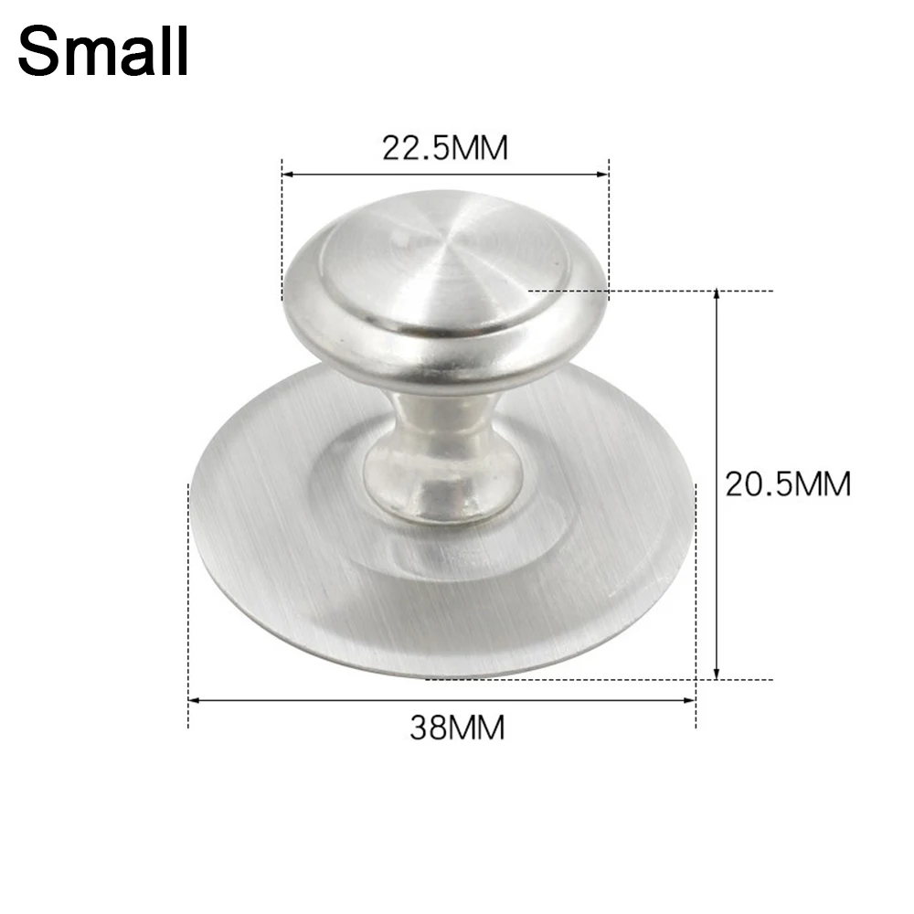 Manija de cajón sin perforaciones, manija redonda autoadhesiva de acero inoxidable, gancho de pared para puerta de ventana de armario de cocina, 1/3 Uds.: 6XL / Negro