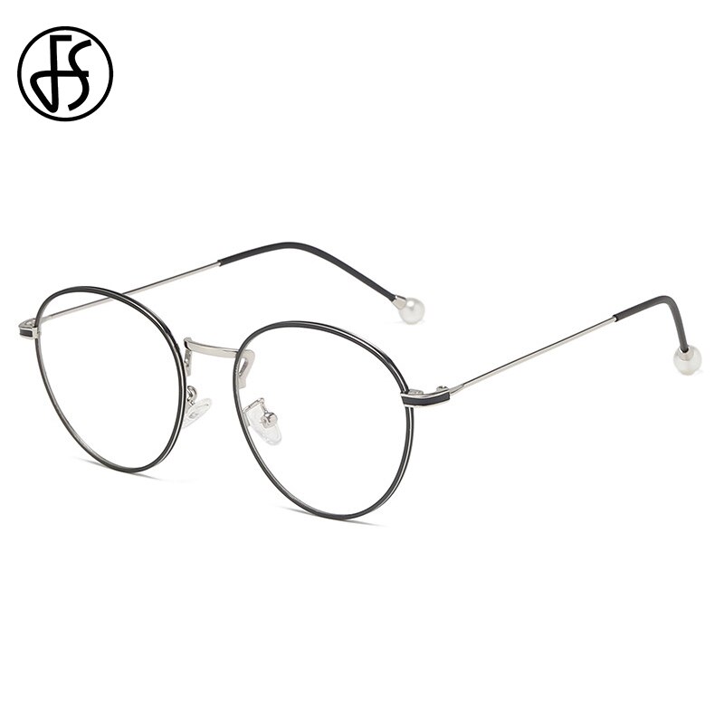 FS Vintage literario marco redondo Bluelight gafas de bloqueo mujeres hombres Filtro de lente claro Anti Blue Light gafas de ordenador
