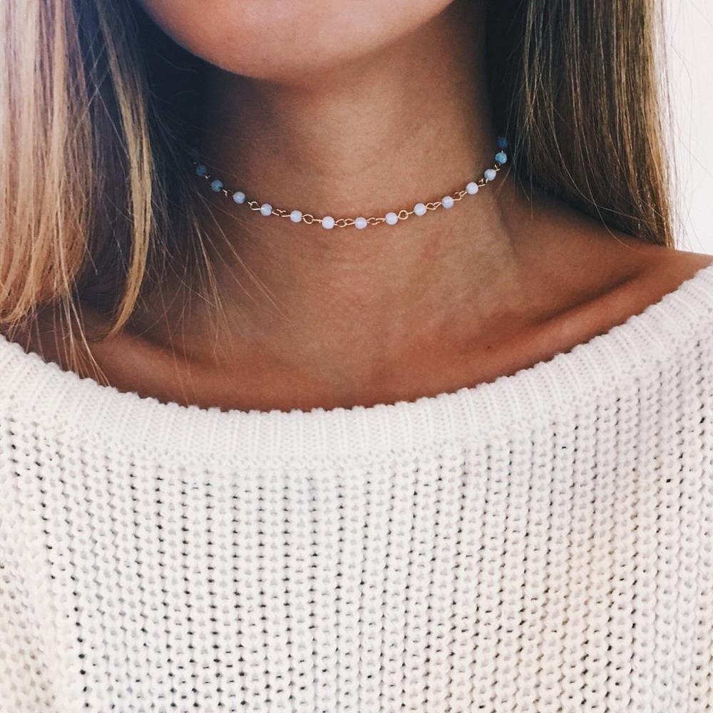 Kolyebead ketting bohemian stijl eenvoudige sieraden handgemaakte stenen witte parel restauratie natuurlijke ketting wit zijn