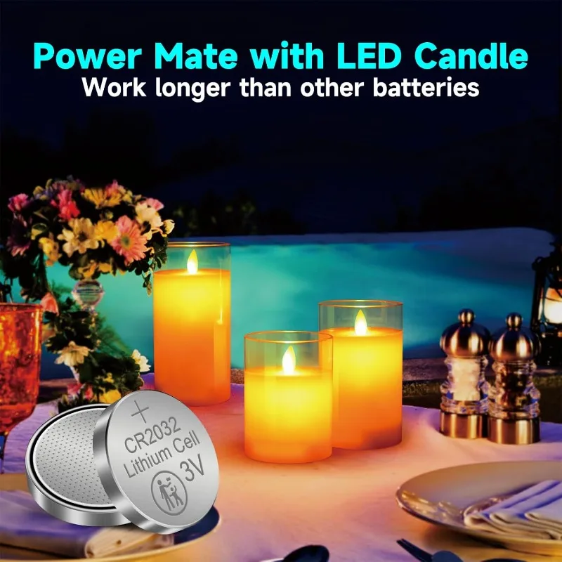 Bateria de célula tipo moeda de lítio cr2032 de 10-100 peças-bateria de botão de 3v para eletrônicos, remotos, balanças, dispositivos médicos (sem halógenos)