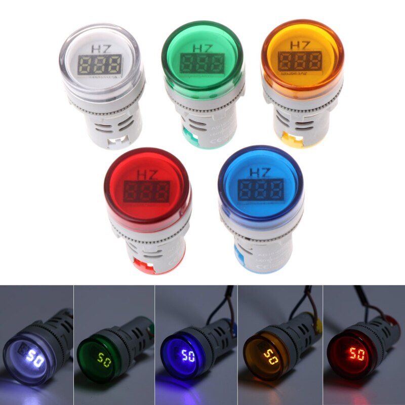 22mm Hertz AC medidor de frecuencia LED pantalla Digital indicador señal lámpara luces Tu APR24