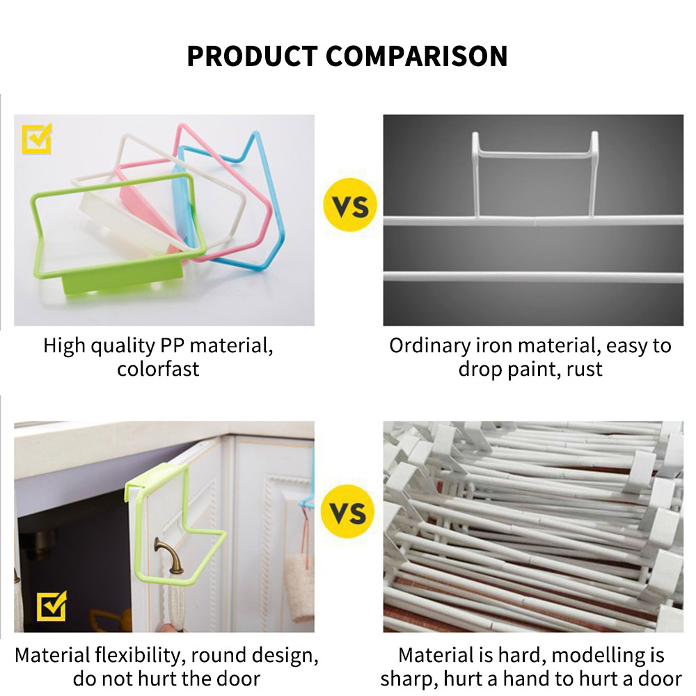 Towel Rack Hanging Holder Organizer Bathroom Kitchen Cabinet Cupboard Hanger Towel Sponge Holder Storage Rack For Bathroom