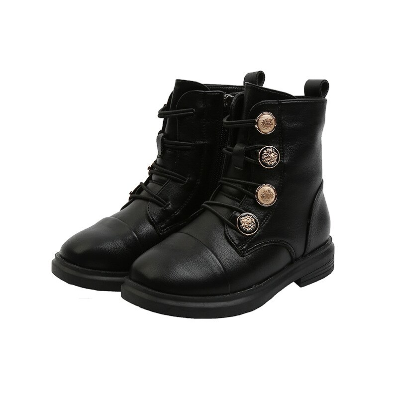 Scarpe per bambini 2020 di inverno nuovo Metallo botton bambini Retrò Martin stivali Riscaldamento delle ragazze del cotone stivali morbida suola in pelle di avvio