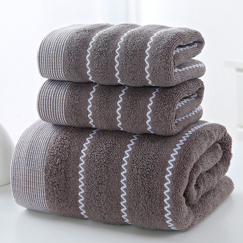 Cotton Towel Bath Towel Set Bath Towel 140x70cm Towel 35x75cm Soft Absorbent Three-Piece Set: 3pcs12