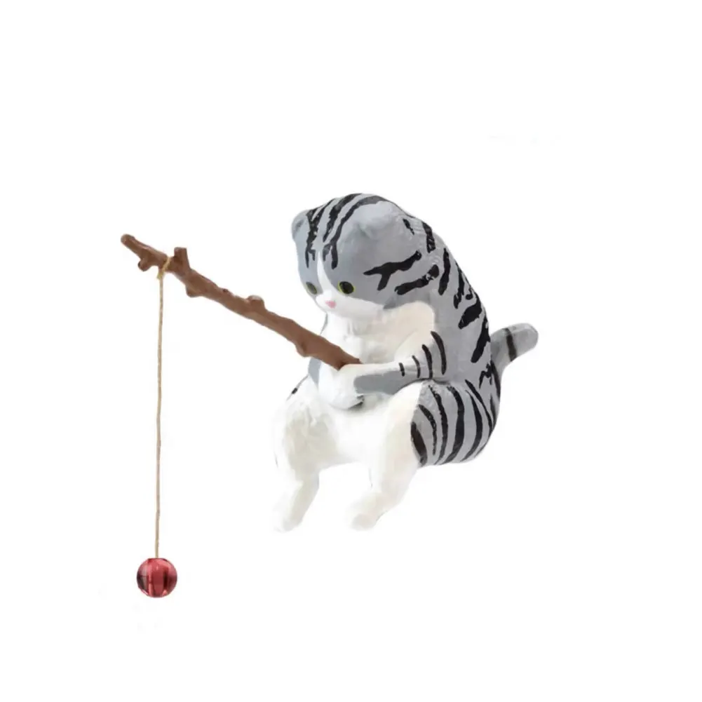 Figuritas de decoración de Acuario, 10 estilos, Mini lindo gato de pesca, accesorios de Acuario, adorno de paisajismo, accesorios de tanque de peces DIY: Azul oscuro