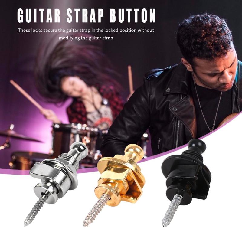 Alloy Copper Electric Guitar Strap Lock Button Anti-slip Belt Locks Nails Musical Instruments Accessories for Bass Guitar