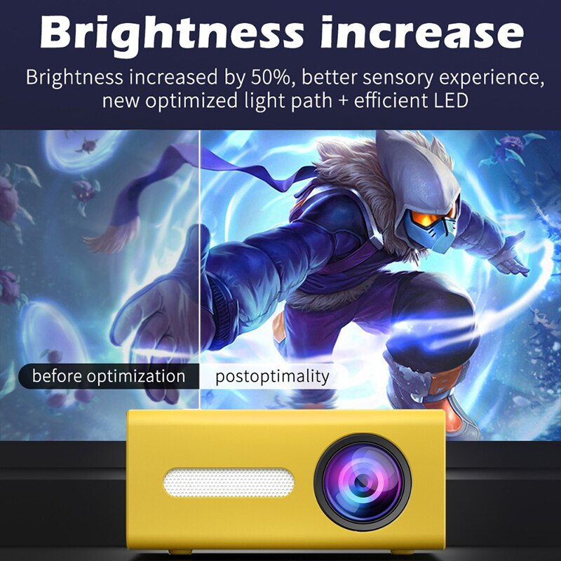 T300 Hd Mini Projector Inheemse 1080X1920P Led 320X240 Pixels Projector Video Home Cinema 3D Hdmi movie Game Draagbare Proyector