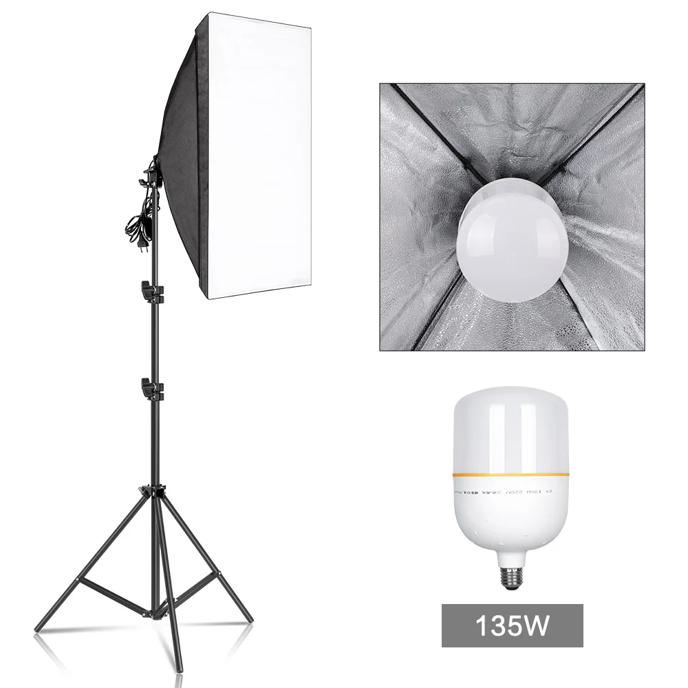 Kit di illuminazione Softbox per fotografia professionale 50x70CM Sistema di illuminazione continua Soft Box Attrezzatura per studio fotografico per principianti: Army Green