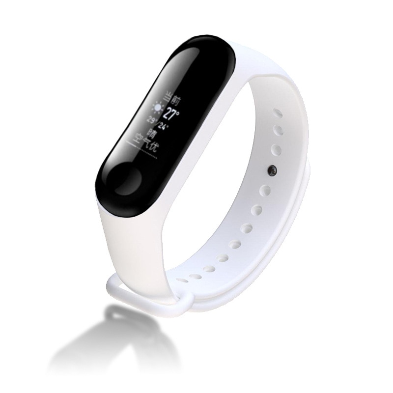 Smart strap for the Xiaomi mi band 4 replacement wrist strap, for the Xiaomi mi band 3 multicolor replacement bracelet strap: White