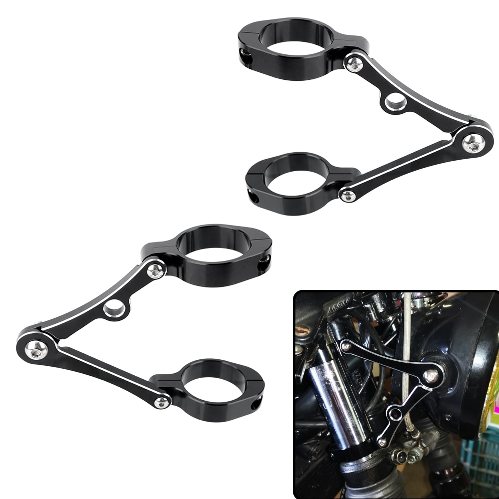 Moto Accessories CNC Fork Tube Mount Clamp Motorcycle Headlight Bracket 39mm-41mm Spotlight Holder For Chopper Bobber Cafe Racer