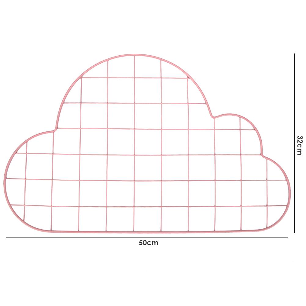 Cloud Shape Metal Wall Mesh Hanging Photo Frame Picture Storage Frame Home DIY Decoration Iron Mesh Photo Wall: Pink