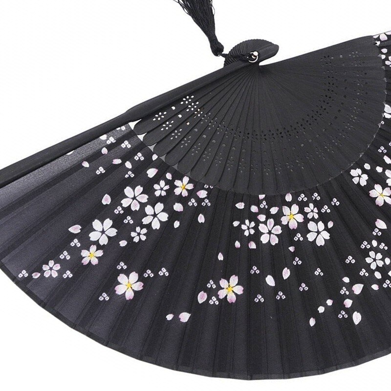 Charmante Elegante Moderne Vrouw Handgemaakte Bamboe Zijde 8.27 Inch (21 Cm) Folding Pocket Purse Hand Fan, inklapbare Transparante Hold