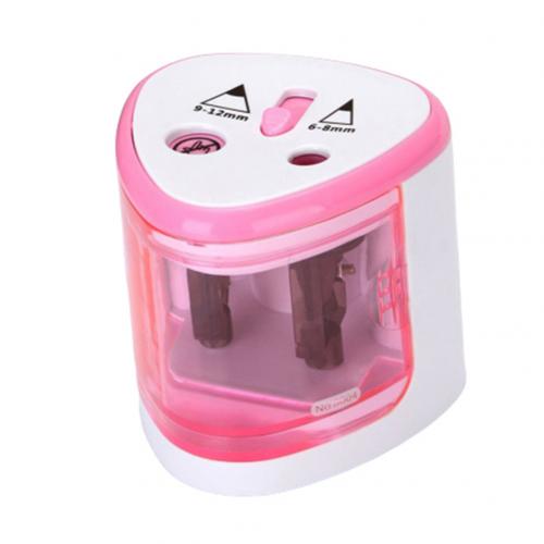 Dual Holes Battery Automatic Electric Pencil Sharpener School Office Stationery: Pink