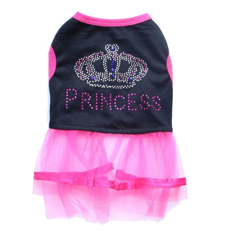 Sweet Pet Dog Princess Dress for Small Dogs Chihuahua Pug Skirts Puppy Cat Clothing Summer Cute Dog Clothes Pets Wedding Dresses: Crystal Crown / L