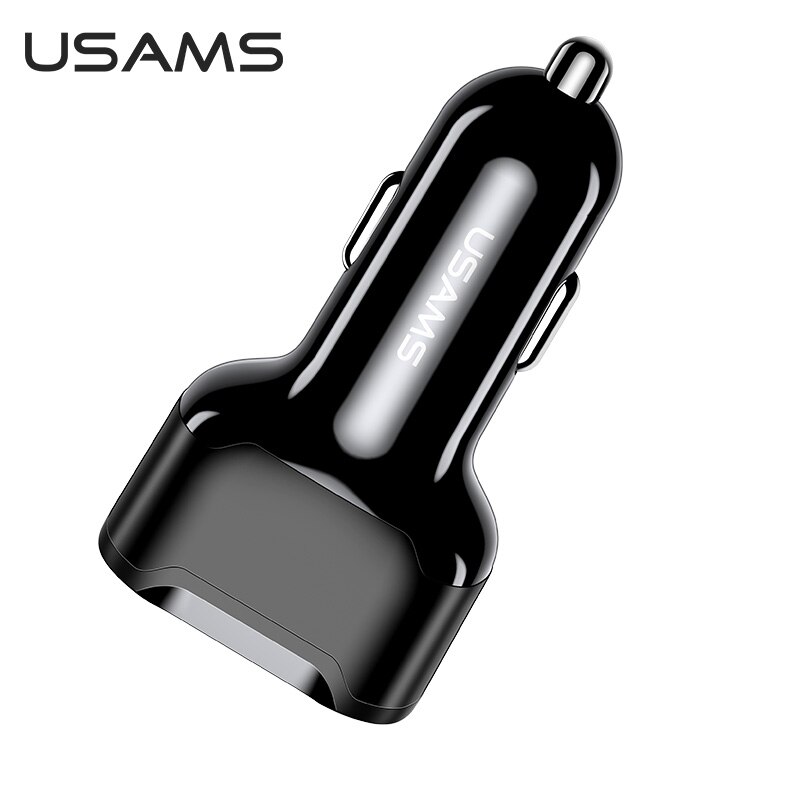 Usams Autolader Qc 3.0 Pd Snel Opladen Voor Iphone 11 Pro Xiaomi Huawei P30 Pro 18W 3A Auto telefoon Snellader 3 Usb-poorten