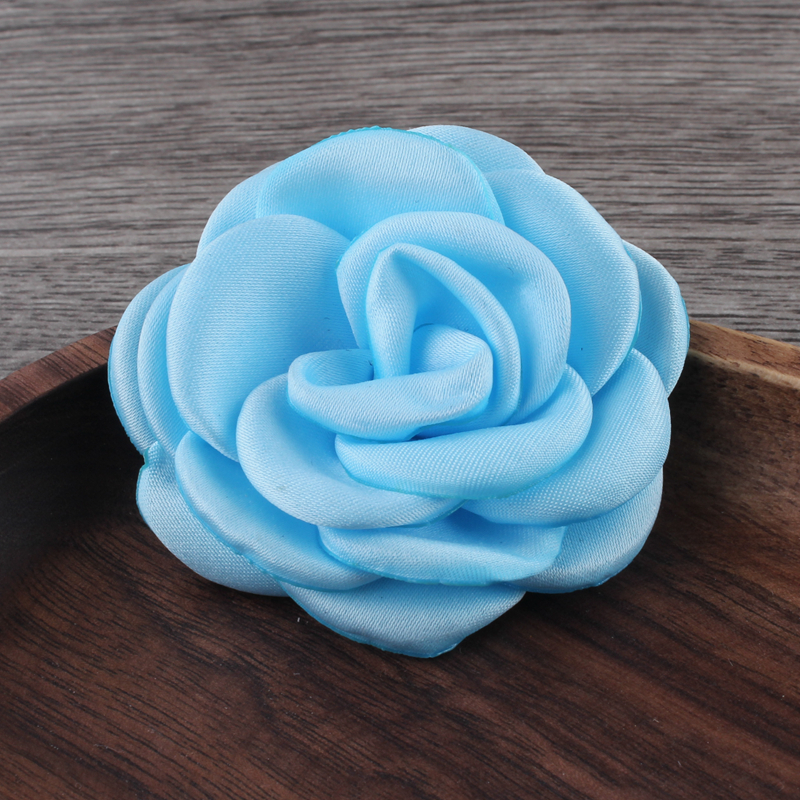 Flores de satén quemadas para el cabello, accesorios para el cabello, flores de tela Floral asadas para ramo de bodas, diademas de 10 piezas y 6CM: Caqui oscuro