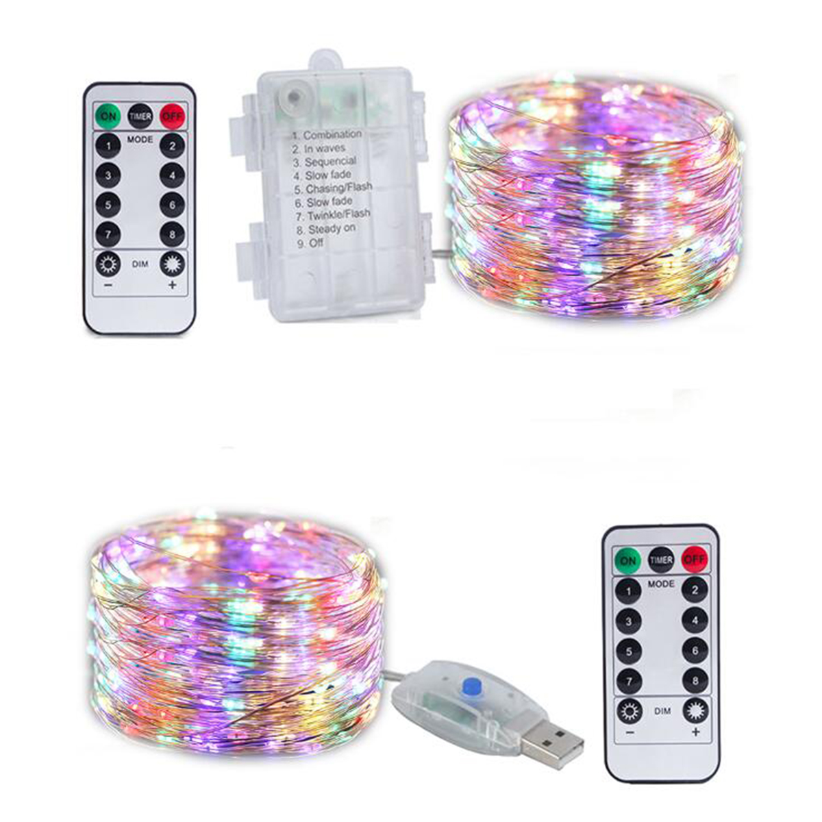 Led Lichtslinger Verjaardag Fairy Light USB/Batterij Box Afstandsbediening Garland Koperdraad LED Lamp voor Bruiloft Decoratie 10M 20M: Blauw / 21-30W / Y