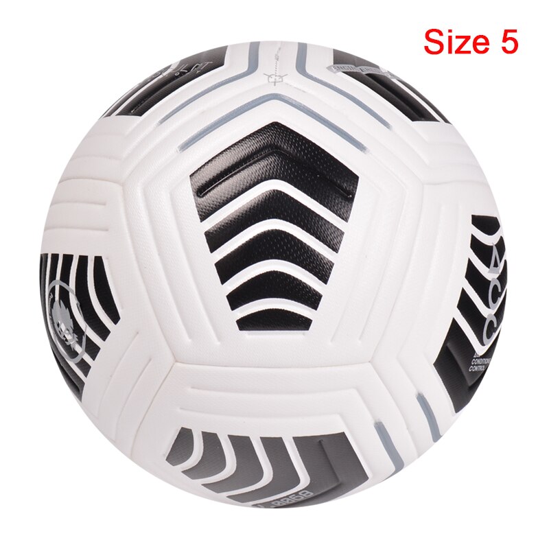 FußBall Bälle Offizielle Größe 5 Größe 4 PU Unterhose-beständig Nahtlose Spiel Ausbildung FußBall Ausrügestochen futbol: 21-BlackWhite Größe5