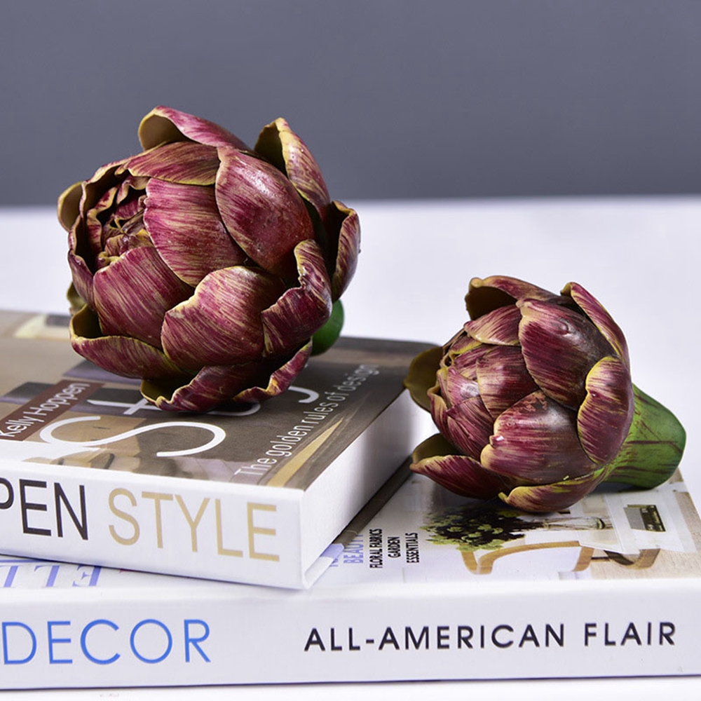 Konstgjord växt grön konstgjord frukt hem kök heminredning konstgjorda dekorationer konstgjorda kronärtskockor konstgjord kronärtskocka: 4xl / Djuprosa