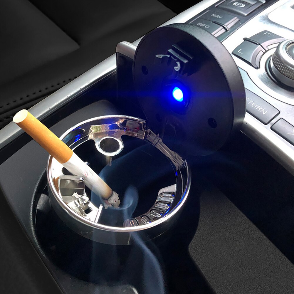 Portable Car Ashtray with LED Light Metal Liner Ou... – Grandado