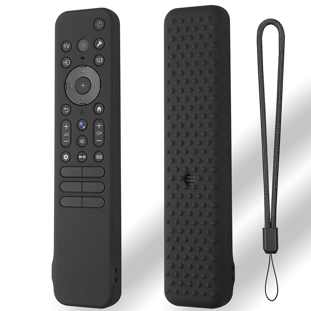 Siliconen Afstandsbediening Voor Sony RMF-TX810U Tx811u Tx910u 2023 Smart Tv Afstandsbediening Stofdichte Hoes Met Lanyard: Black