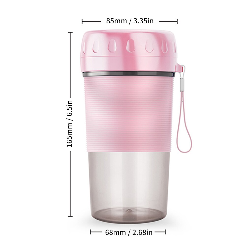Portable Juicer Cup USB Juicer Cup Blender for Smoothies and Shakes 300ML Fruit Mixing Machine Detachable Cup Rechargeable Tool