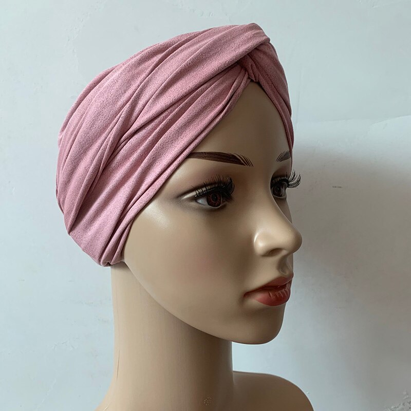 Moslim Vrouwen Suede Innerlijke Hijab Caps Vrouwelijke Hoofd Wrap Sjaals Turbante Mujer India Africain Hoed Tulband Femme Musulman