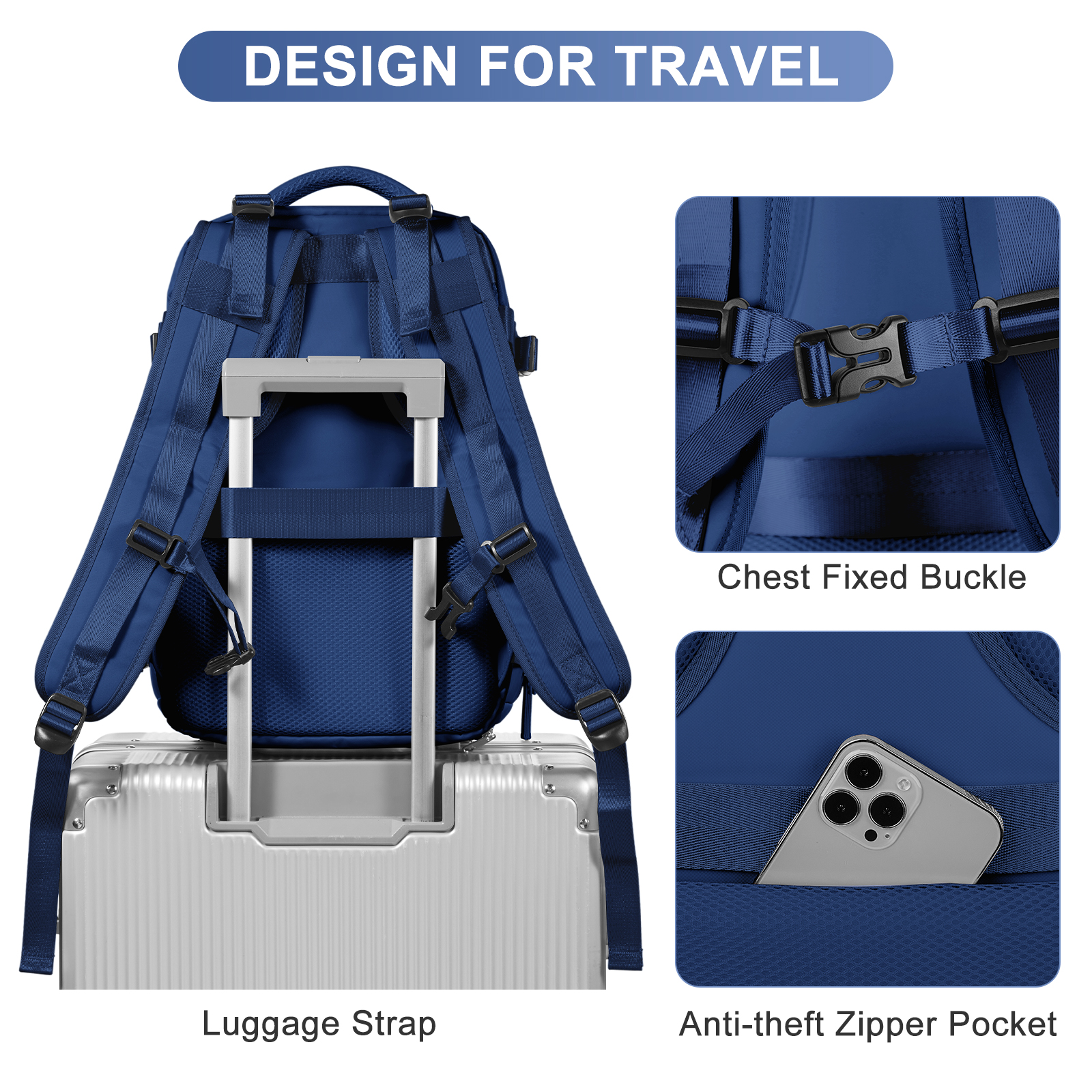 Bagage à main sac à dos pour ordinateur portable Ryanair mochila viaje cabina avion 40x20x25 sac de cabine sac à dos de voyage pour hommes femmes, Reiserucksack