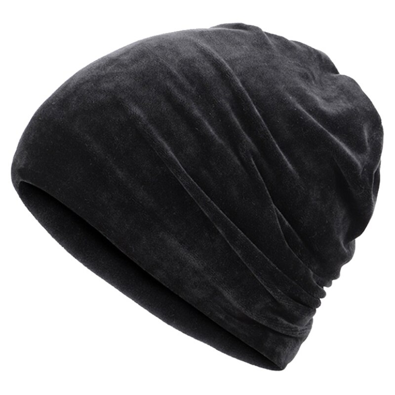 Kvinder mænd unisex vinter cap afslappet beanies slouch skullies motorhjelm fløjl beanie blød varm stræk hatte: B