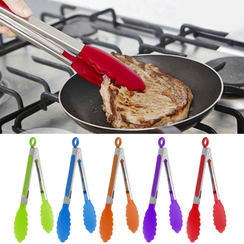 Pegador de comida para cozinha, ferramenta de aço inoxidável para servir comida e churrasco, 1 peça