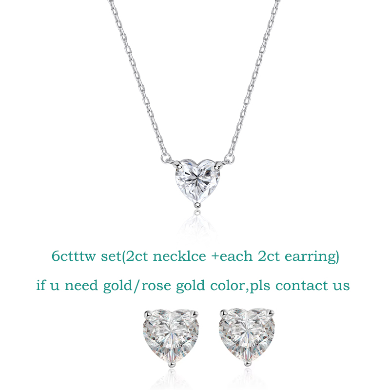 Pendentif En Moissanite 1 Carat Sur Chaîne Or Blanc Plaqué 14K - Neuf Sans Emballage