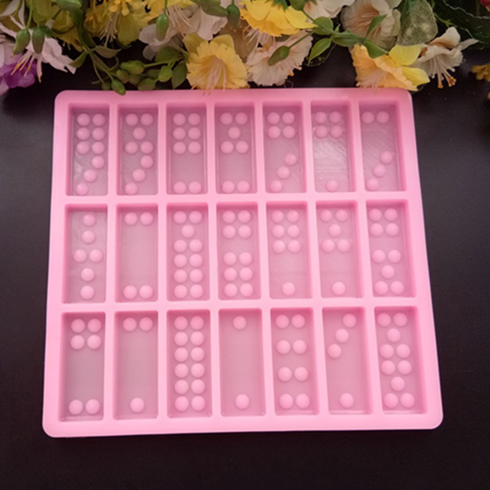 Fait à la main 21 cavité Domino Silicone gâteau chocolat moule Fondant bonbons savon moule outils de cuisson décoratifs
