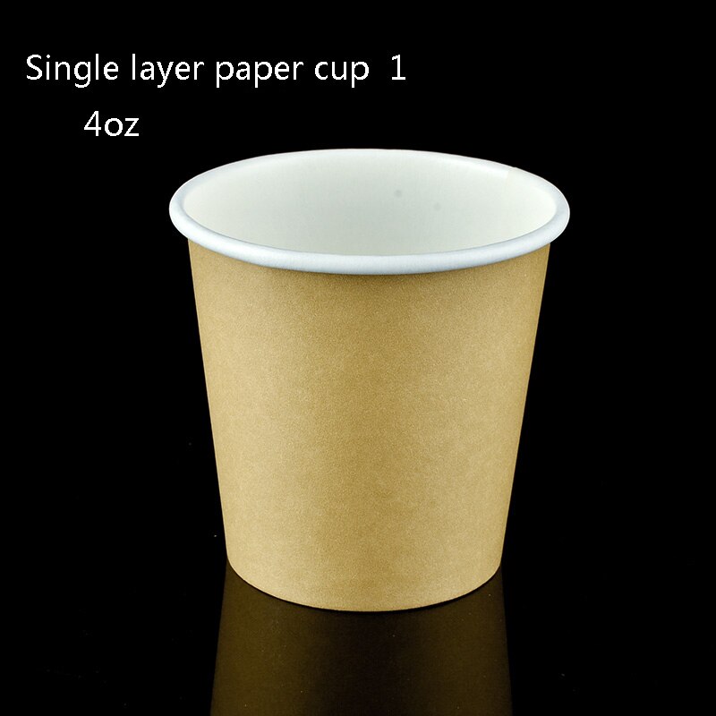 Giemza 4 Oz Papieren Koffiebekers Enkele Dubbele Laag Cups Papier Wegwerp Eenmalig Kleine Kopjes Souffle Geen Deksels party Tool: Single layer 1 / 10pcs