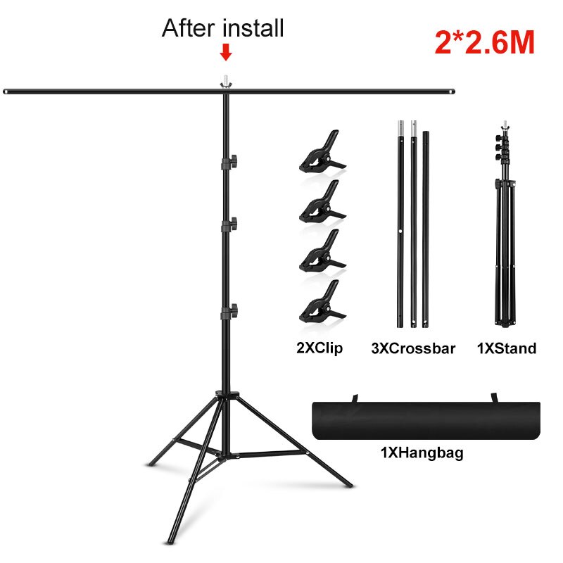 Chromakey Groen Scherm Met T-Vorm Achtergrond Ondersteuning Groen Scherm Achtergrond Met Stand Kit Voor Foto Studio Fotografie, gaming: Only 2X2.6M