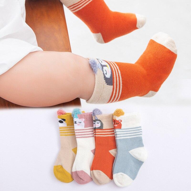 4 Paar Leuke Cartoon Baby Sokken Meisjes Katoen Pasgeboren Jongen Peuter Sokken Baby Baby Sokken Lente Kids Kinderen Baby Accessoires