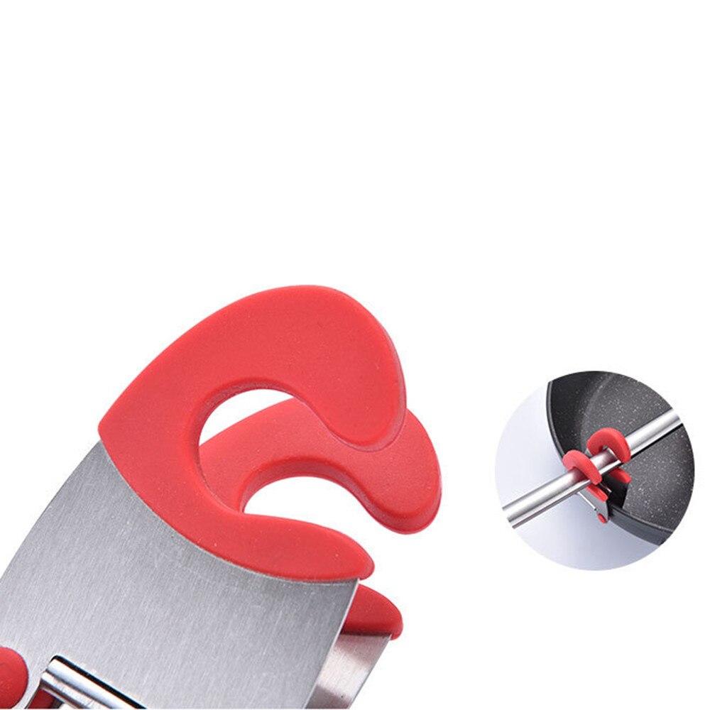 Anti-Scalding Spatula Clips Home Kitchen Stainless Steel Pot Pan Holder Spatula Clip Spoon Rest Pots Clip Kitchen Useful Hooks