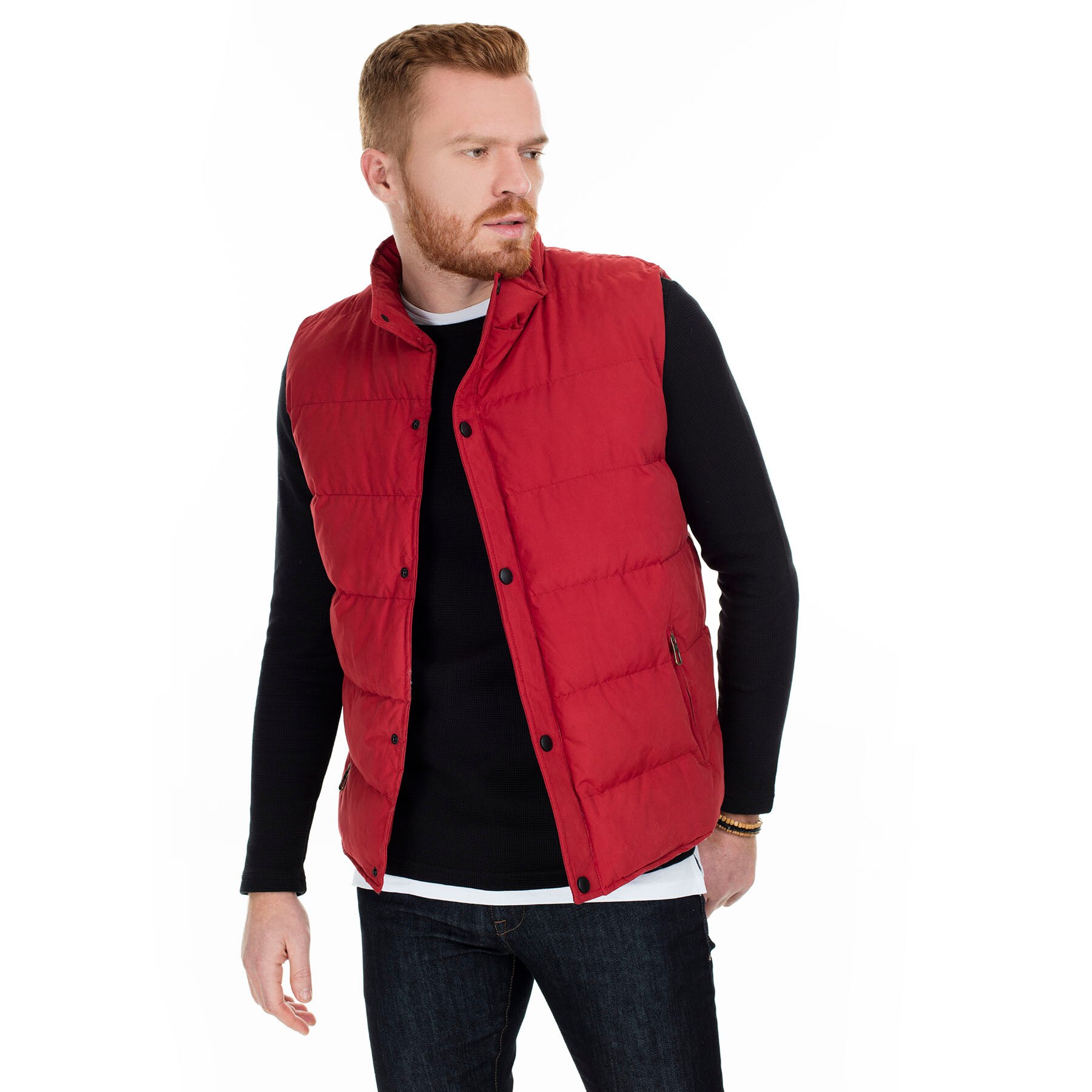 Buratti cuello vertical Chaleco Ajustado Chaleco de hombre 5624905 W0: Rojo / L