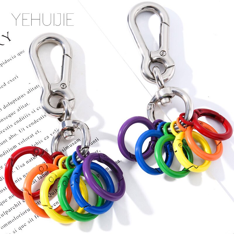 Metal Keychain Hook Key Chain Car 1 Piece Zinc Alloy DIY Cute Style Luggage Car Key Ring Opening Ring Lesbian Gay Key Ring