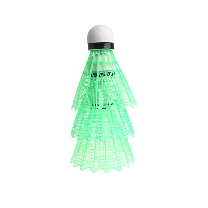 3 stk led badmintonbold glødende lys op plast badminton fjerbolde farverige lysbolde: Grøn