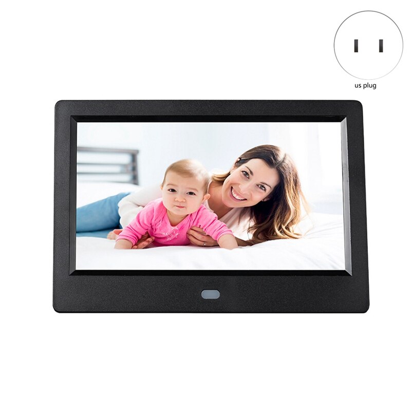 Cadre photo numérique 7 pouces lecteur multimédia MP3 MP4 réveil mural montable avec télécommande infrarouge