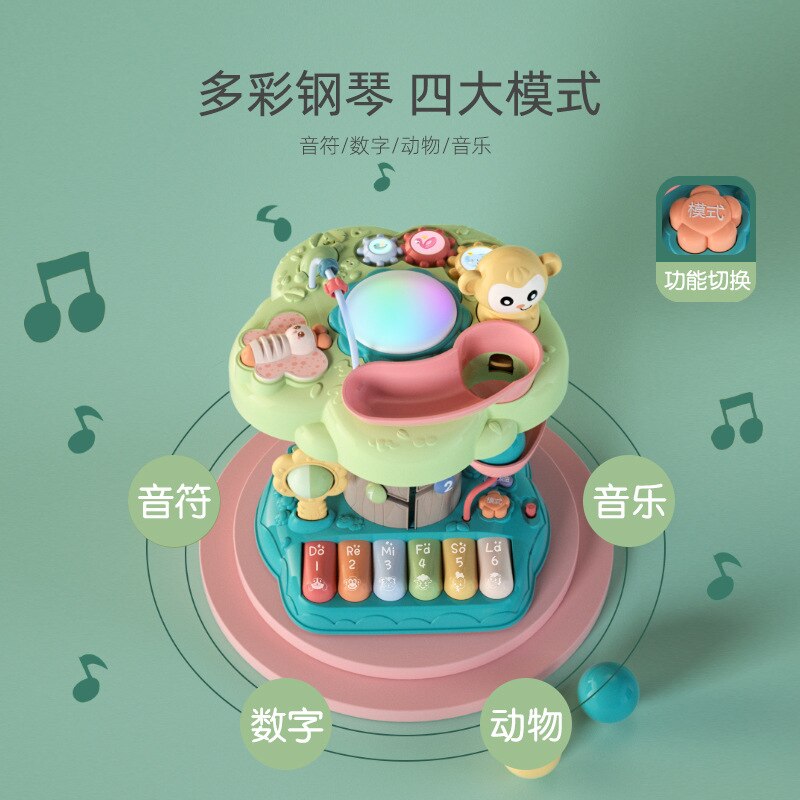multifunctional wisdom tree early education machine sound and light patting drum gear bead learning machine educational toy