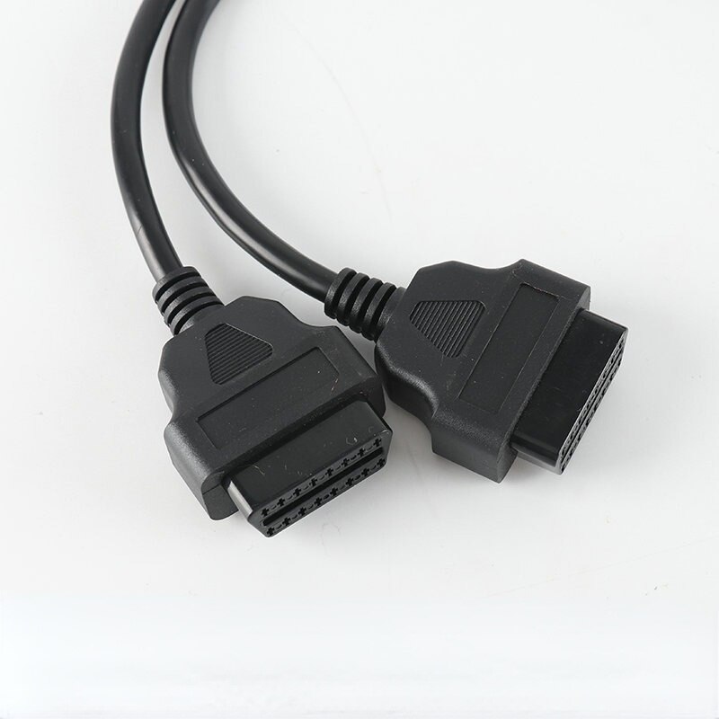 30CM OBD2 16 Pin Cable Extension Splitter Male To Dual Female Y OBD 16Pin Cable 1 To 2 OBD Connector Adapter Cable for Kia